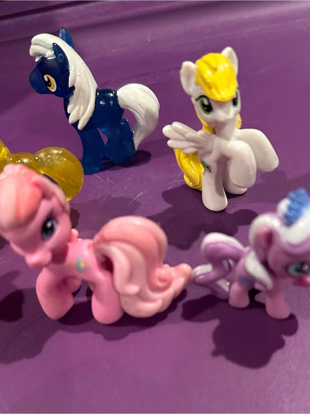 Hasbro Pink and Yellow Glitter Pony Figurine Duo
